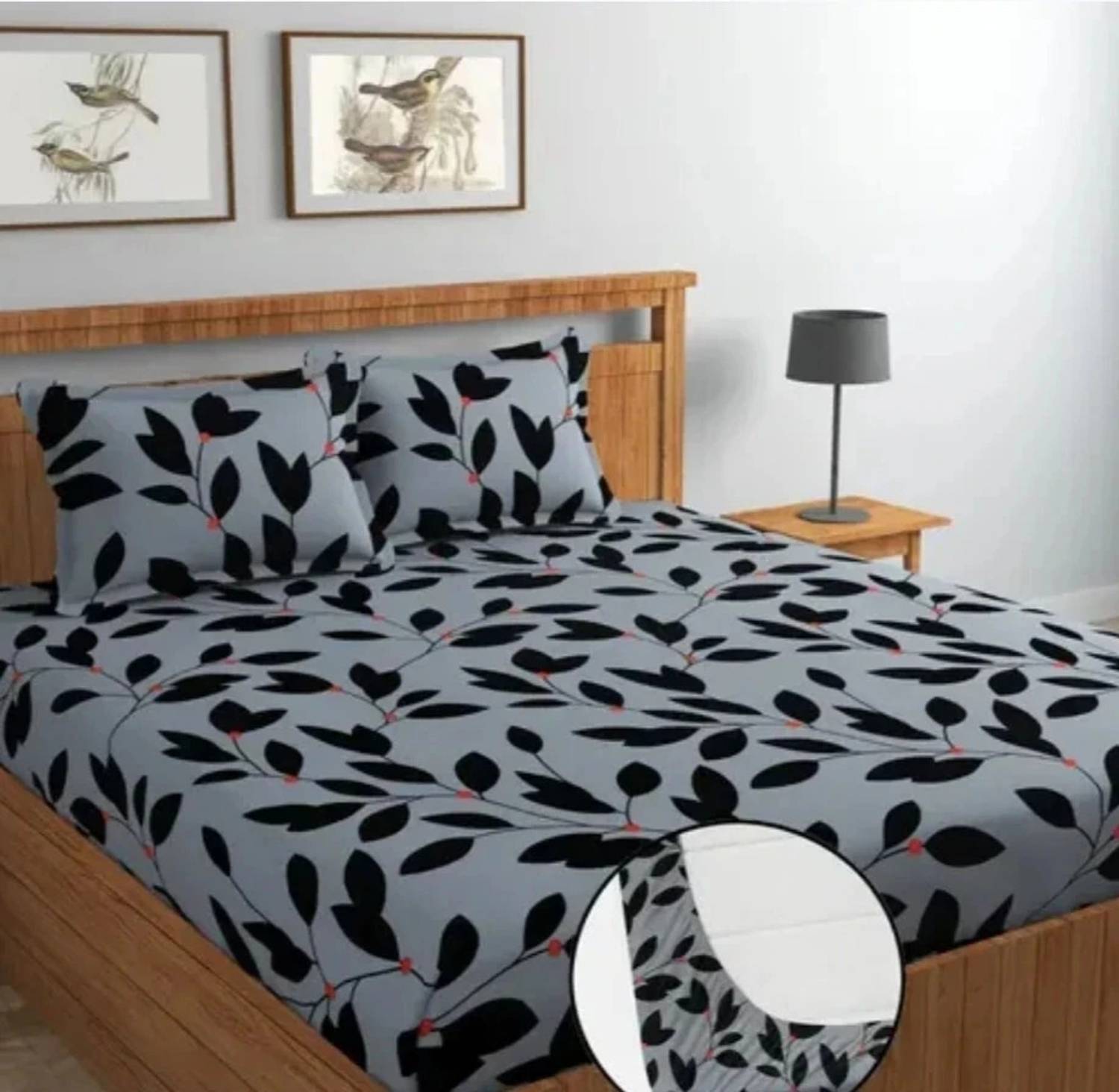 A11 M@LL Cotton Double Flat 170 TC Printed 1 Bedsheet with 2 Pillow Covers