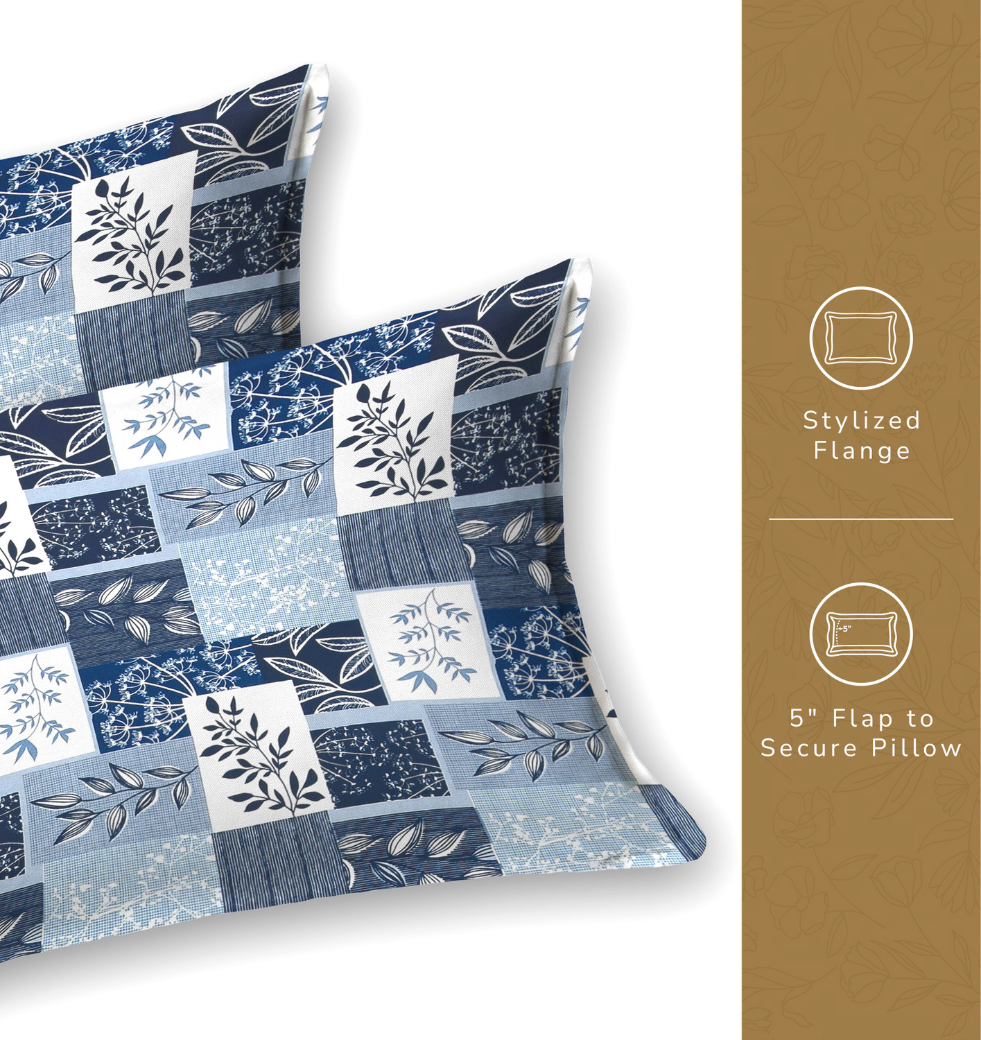 Image of Homeful Style Microfiber Queen Fitted (Elastic) 160 TC Printed 1 Summer Bedsheet with 2 Pillow Covers