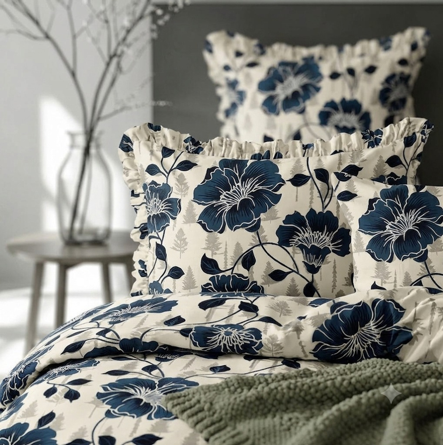 Image of PILLOWALA Cotton King, Queen, Double, Super King Flat 200 TC Printed 1 Summer Bedsheet with 2 Pillow Covers