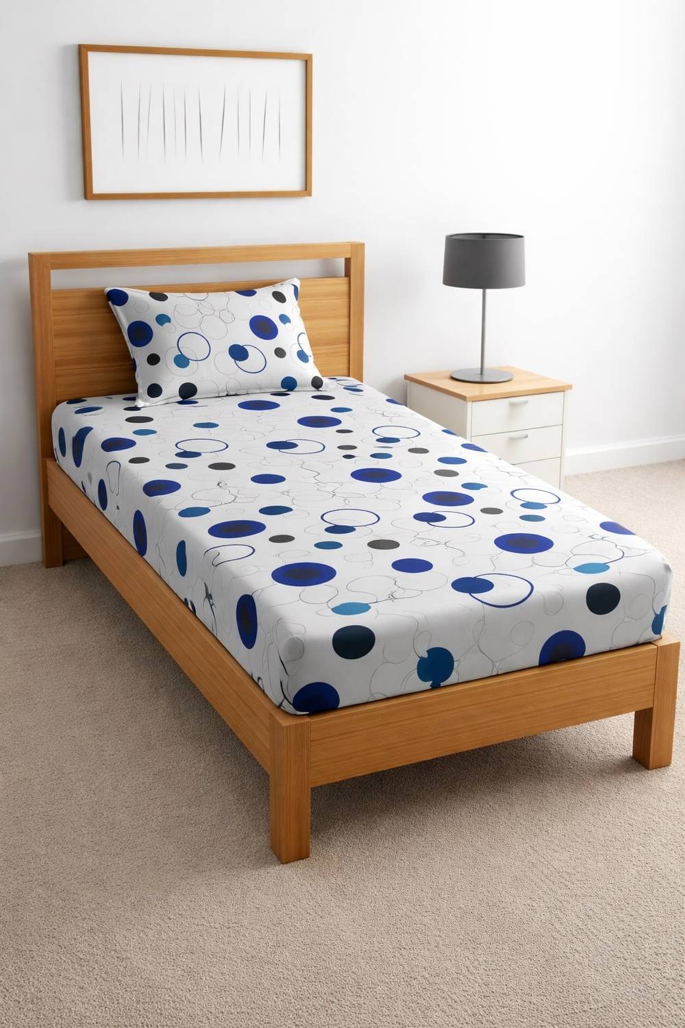 AMEYAA Cotton Single Fitted (Elastic) 320 TC Floral 1 Bedsheet