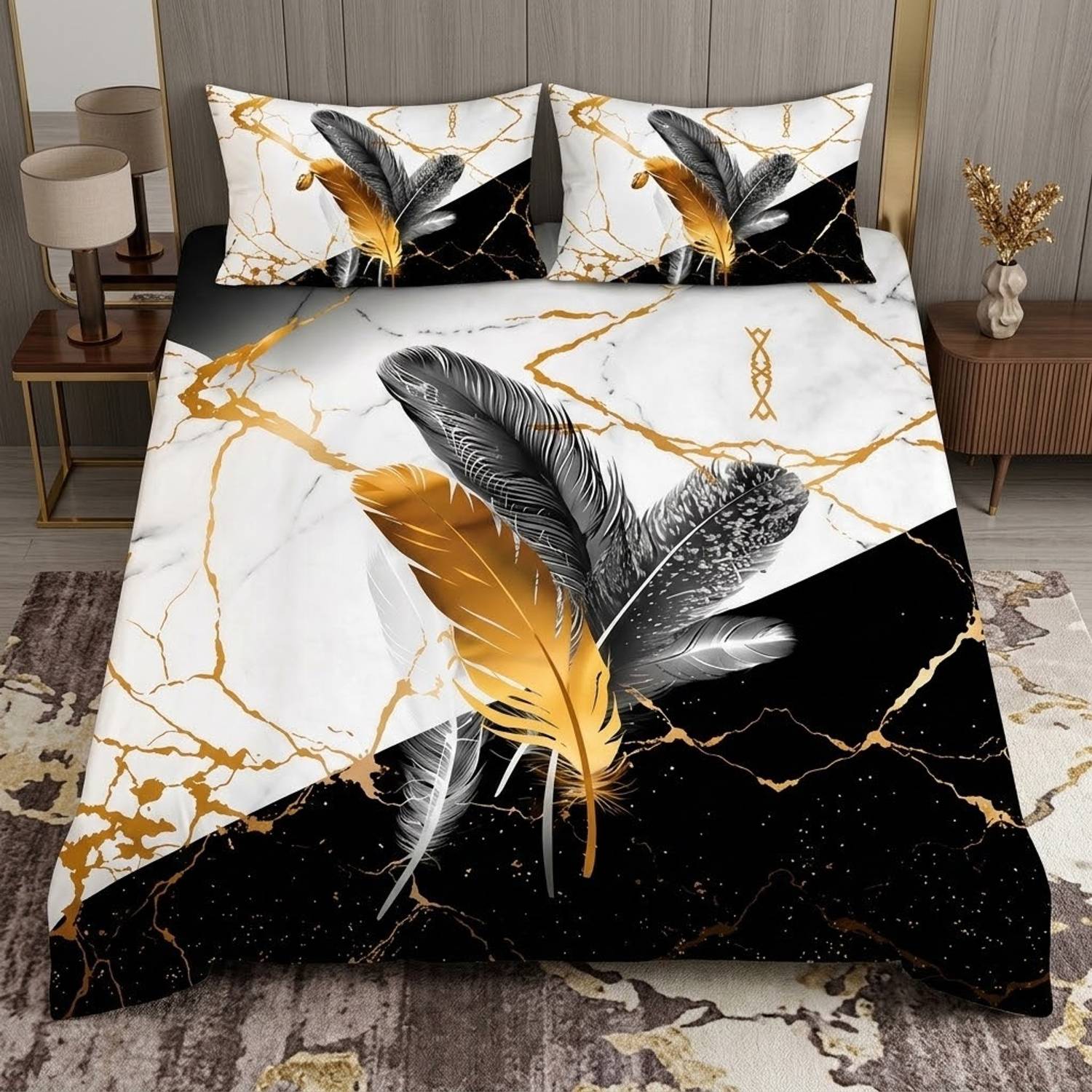 abluent home Microfiber Double Flat 220 TC 3D Printed 1 Summer Bedsheet with 2 Pillow Covers