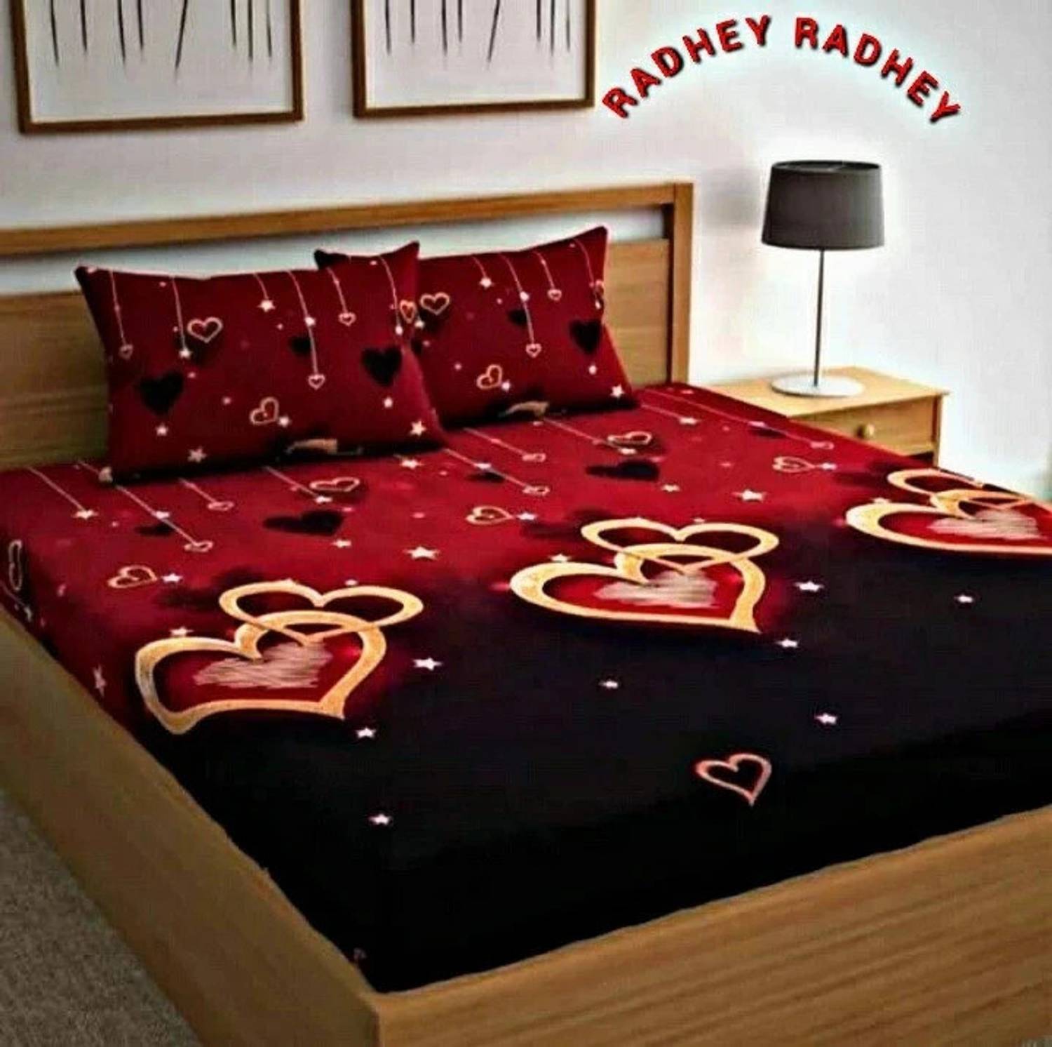 RADHEY JI STORE Polycotton Double Flat 300 TC Printed 1 Summer Be
