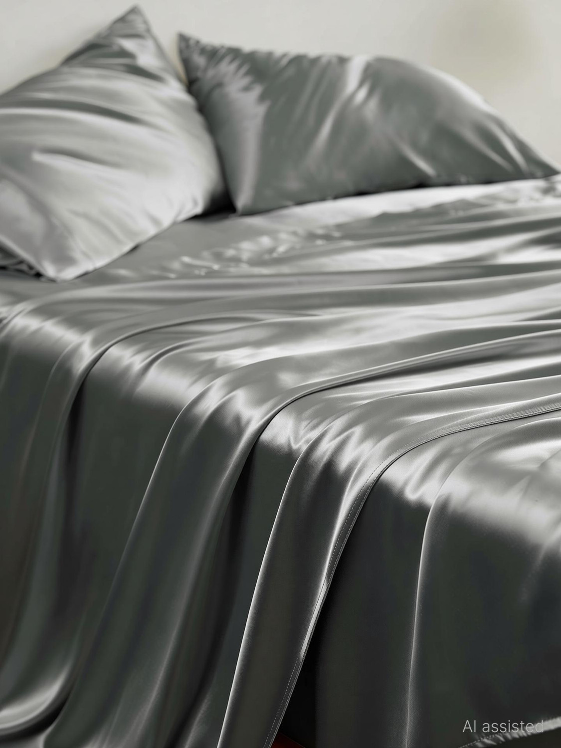 Image of pure eco Silk Single Flat 400 TC Solid 1 Bedsheet with 2 Pillow Covers