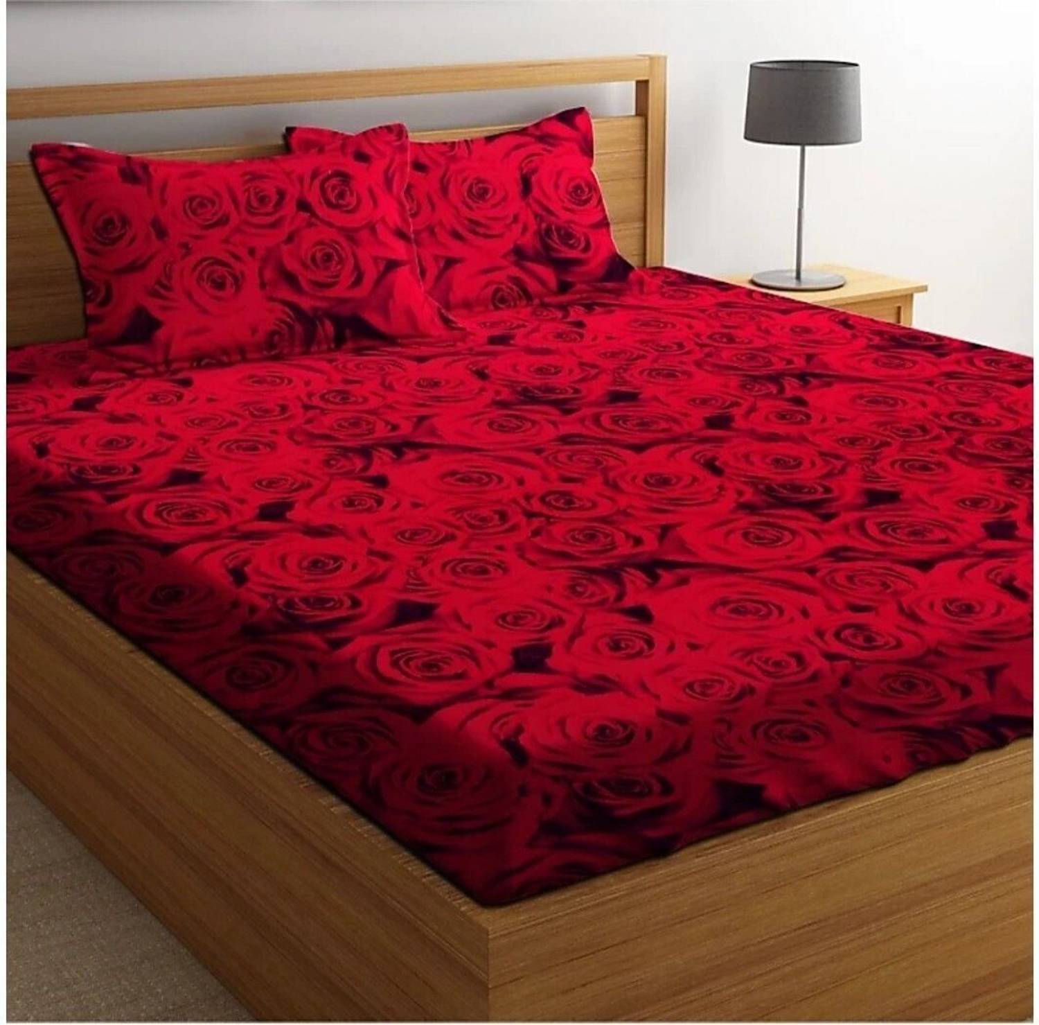 Avni Polycotton, Microfiber, Cotton Blend Double Flat 140 TC 3D Printed 1 Bedsheet