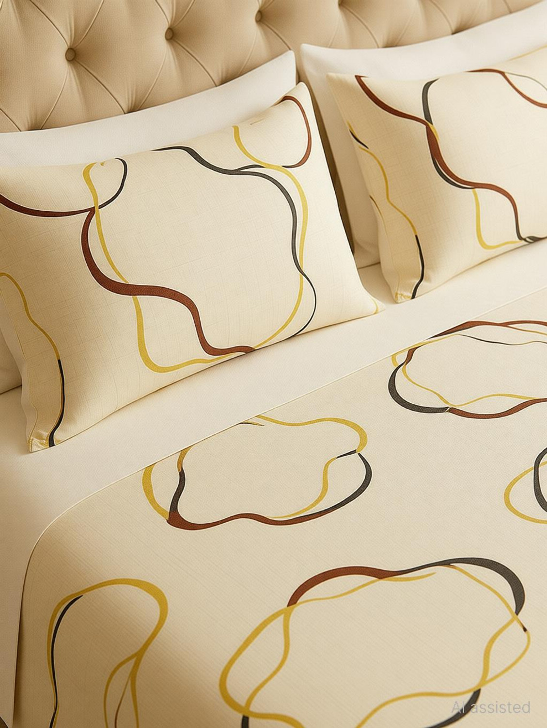 Image of ELEGANT WEAVERS Microfiber Double Flat 144 TC Printed 1 Bedsheet with 2 Pillow Covers