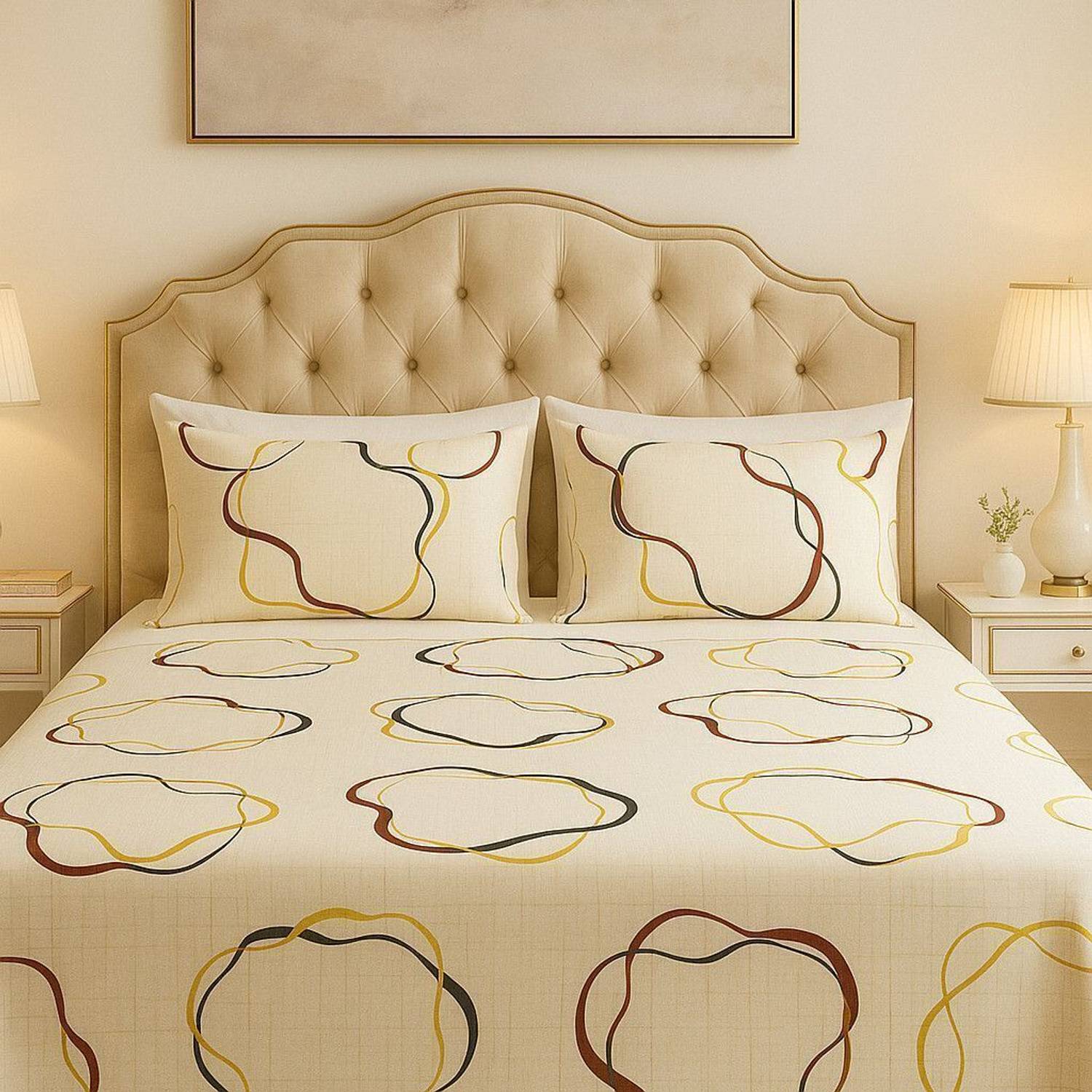 ELEGANT WEAVERS Microfiber Double Flat 144 TC Printed 1 Bedsheet