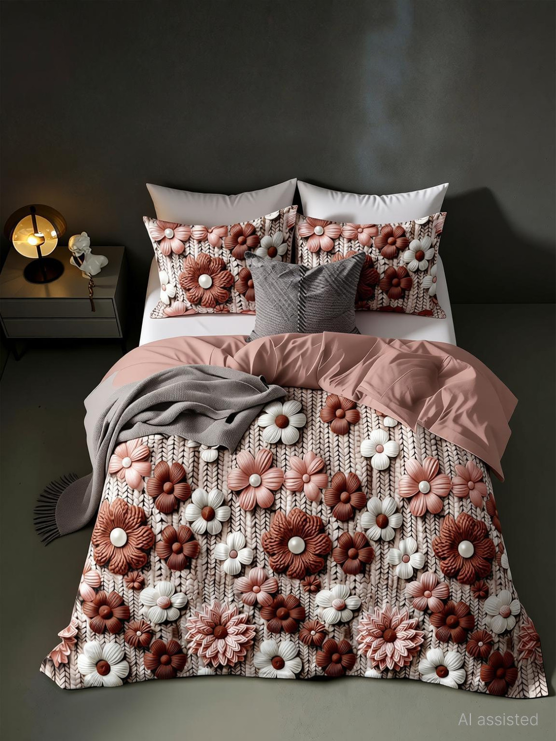 Image of Giftengoods Cotton, Microfiber Queen, Double Fitted (Elastic) 350 TC 7D Digital 1 Bedsheet