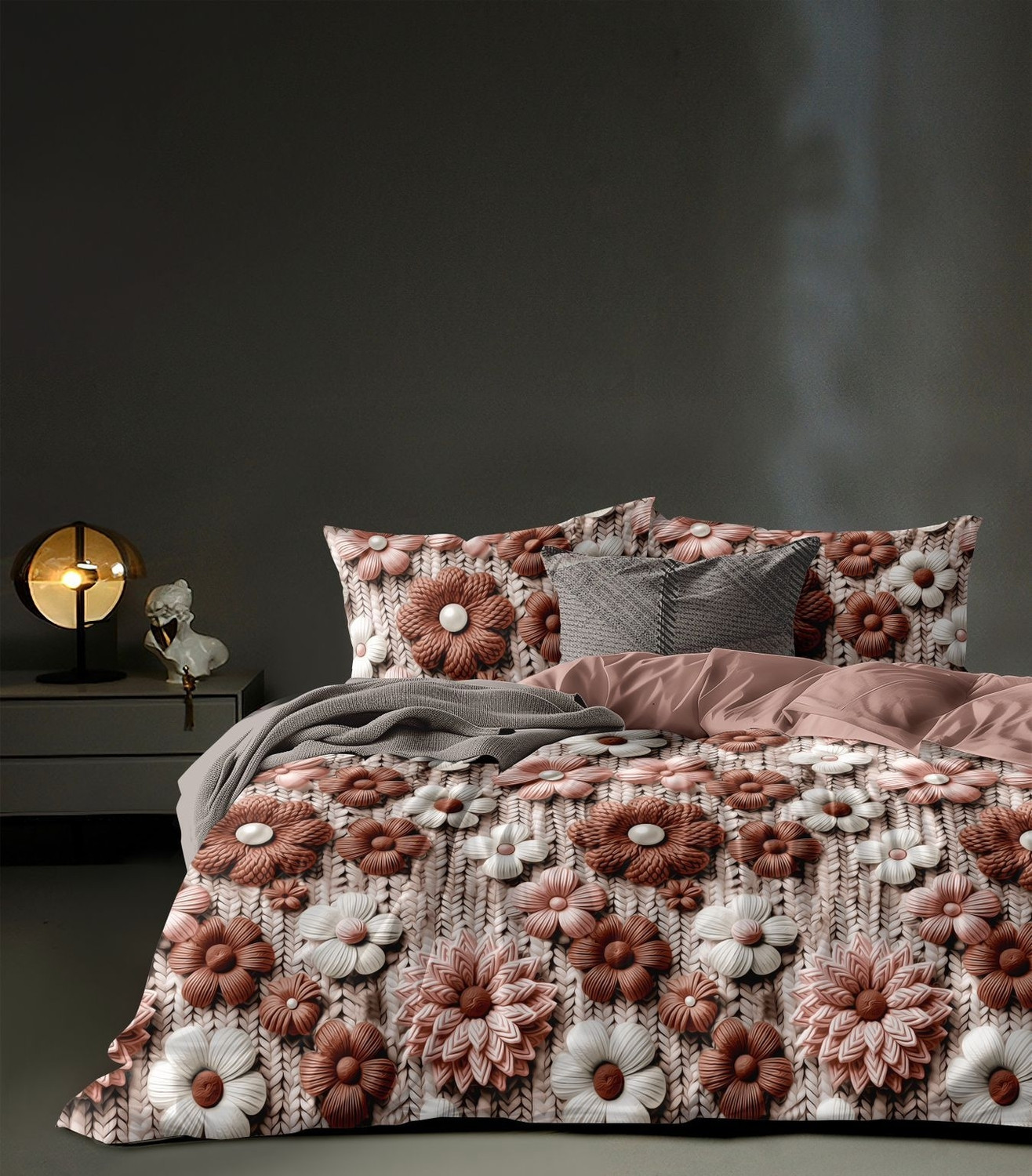 Image of Giftengoods Cotton, Microfiber Queen, Double Fitted (Elastic) 350 TC 7D Digital 1 Bedsheet