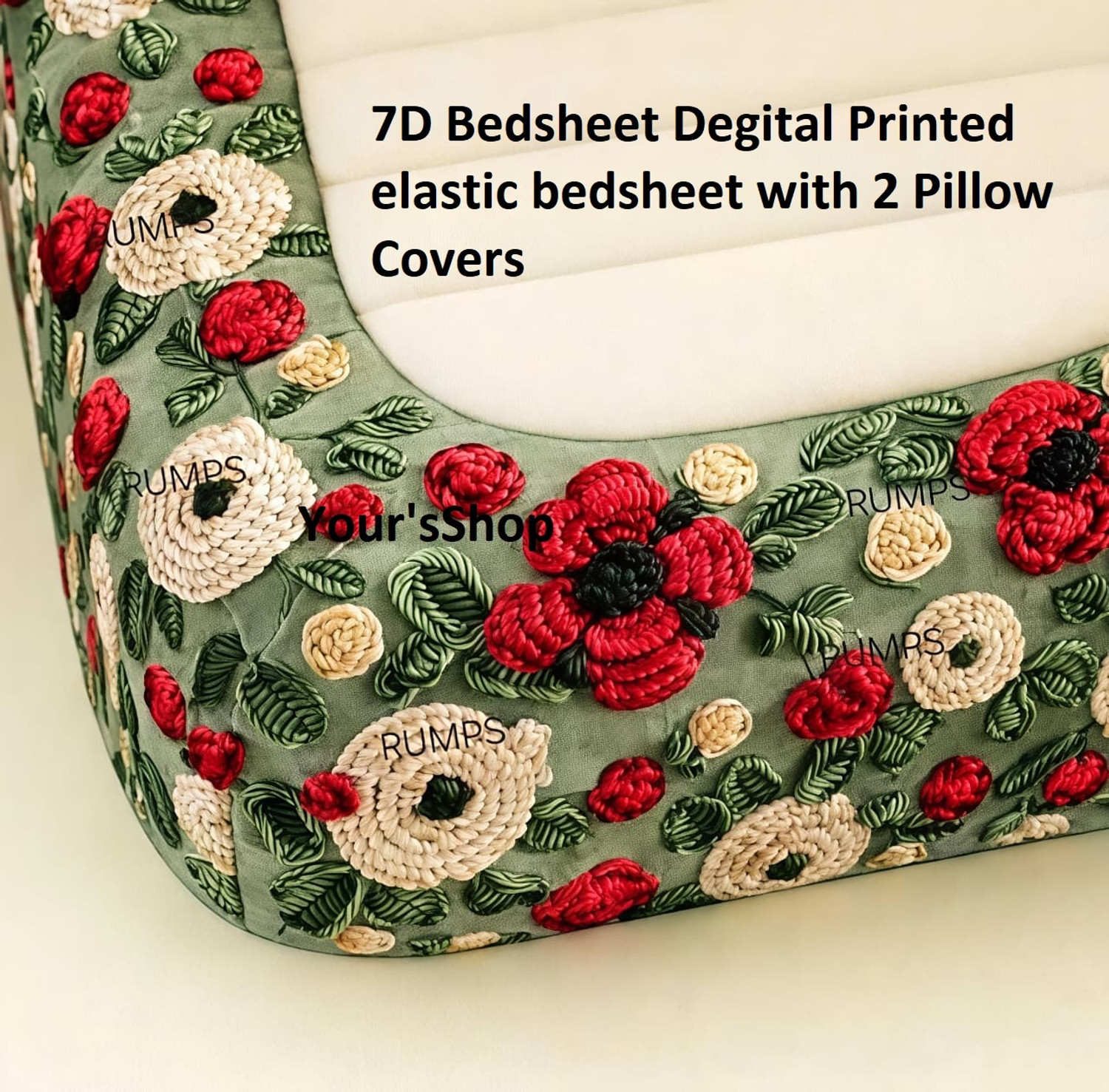 Image of TrueBuy Microfiber King, Double Fitted (Elastic) 260 TC Printed 1 Summer Bedsheet with 2 Pillow Covers