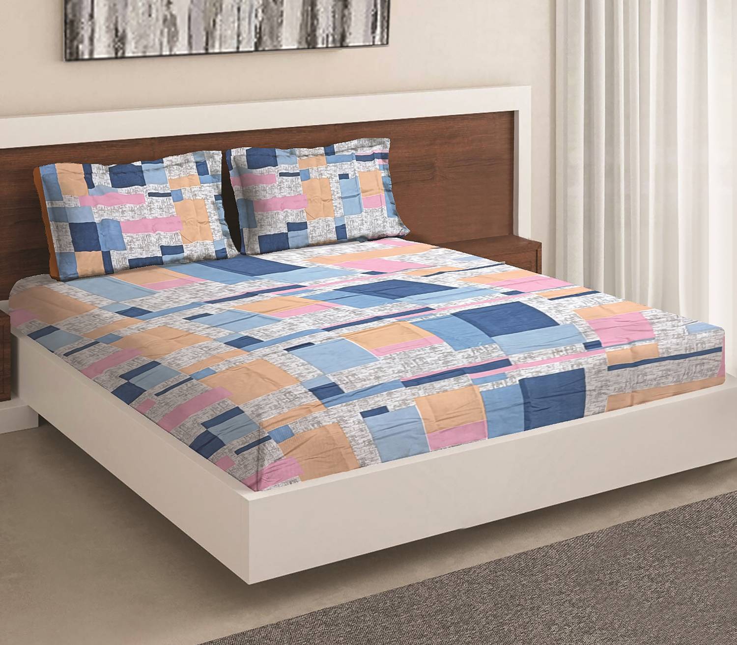 Moca by Monte Carlo Microfiber Double Flat 120 TC Printed 1 Bedsh