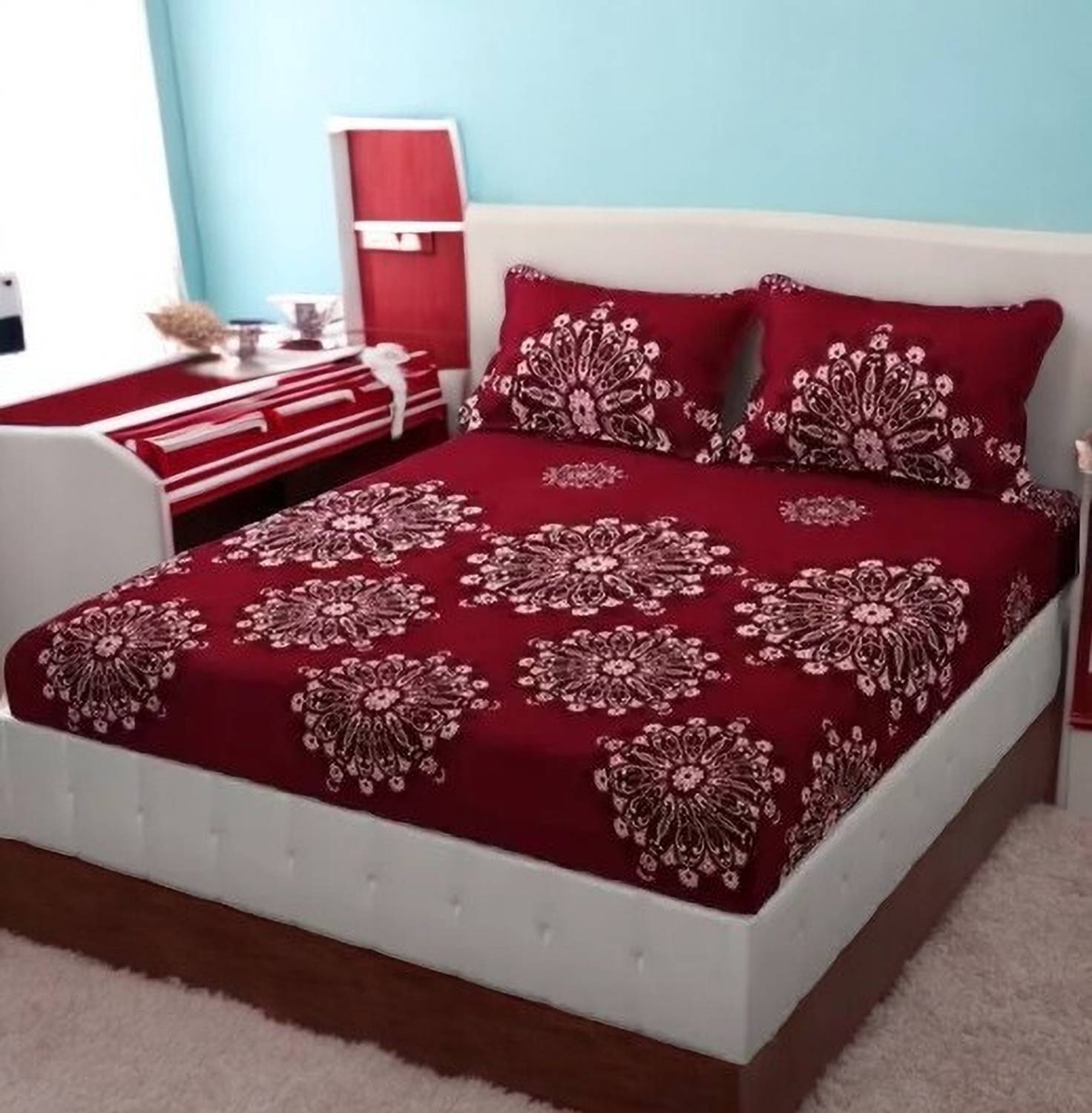 Comfolust Microfiber King Fitted (Elastic) 300 TC Floral 1 Bedshe