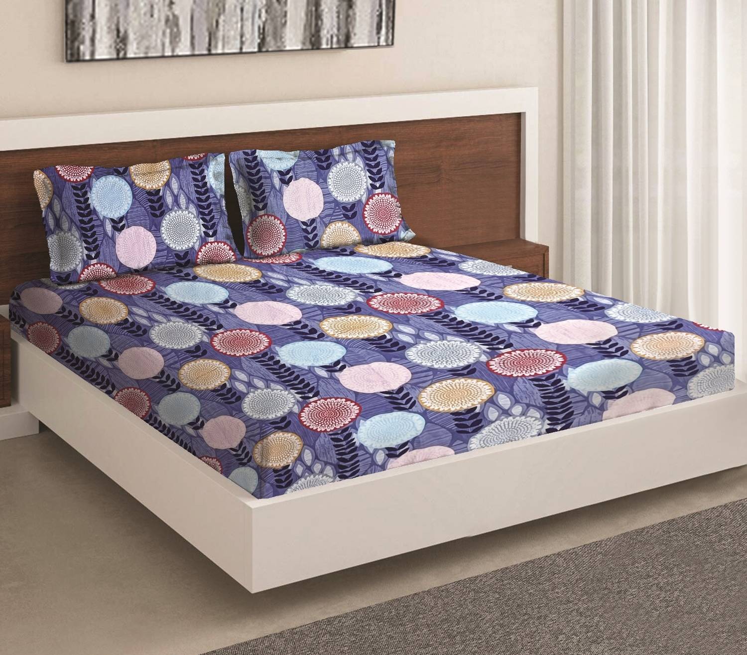 Moca by Monte Carlo Microfiber Double Flat 120 TC Printed 1 Bedsh