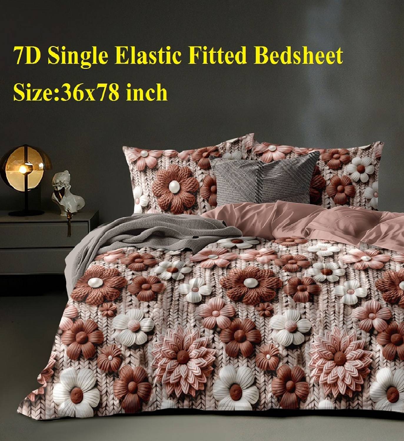 Laying Style Cotton Single Fitted (Elastic) 240 TC Floral 1 Bedsh