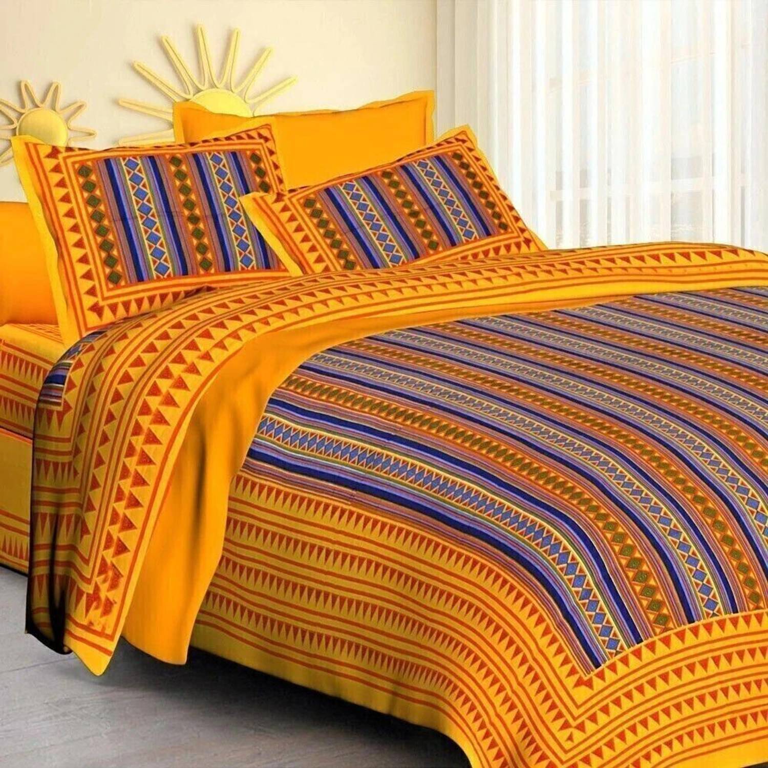 Kanha Online Shopping Cotton Double Flat 144 TC Printed 1 Summer