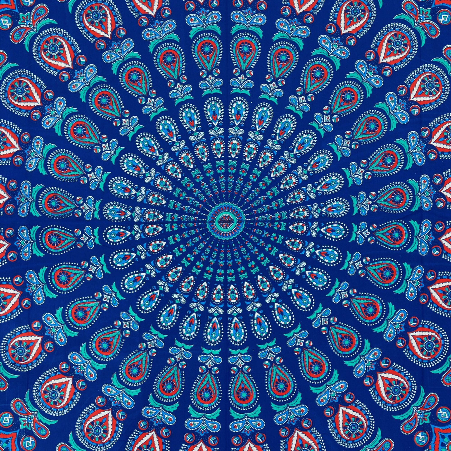 Image of Leo Creation Cotton Double Flat 144 TC Jaipuri Prints 1 Bedsheet with 2 Pillow Covers