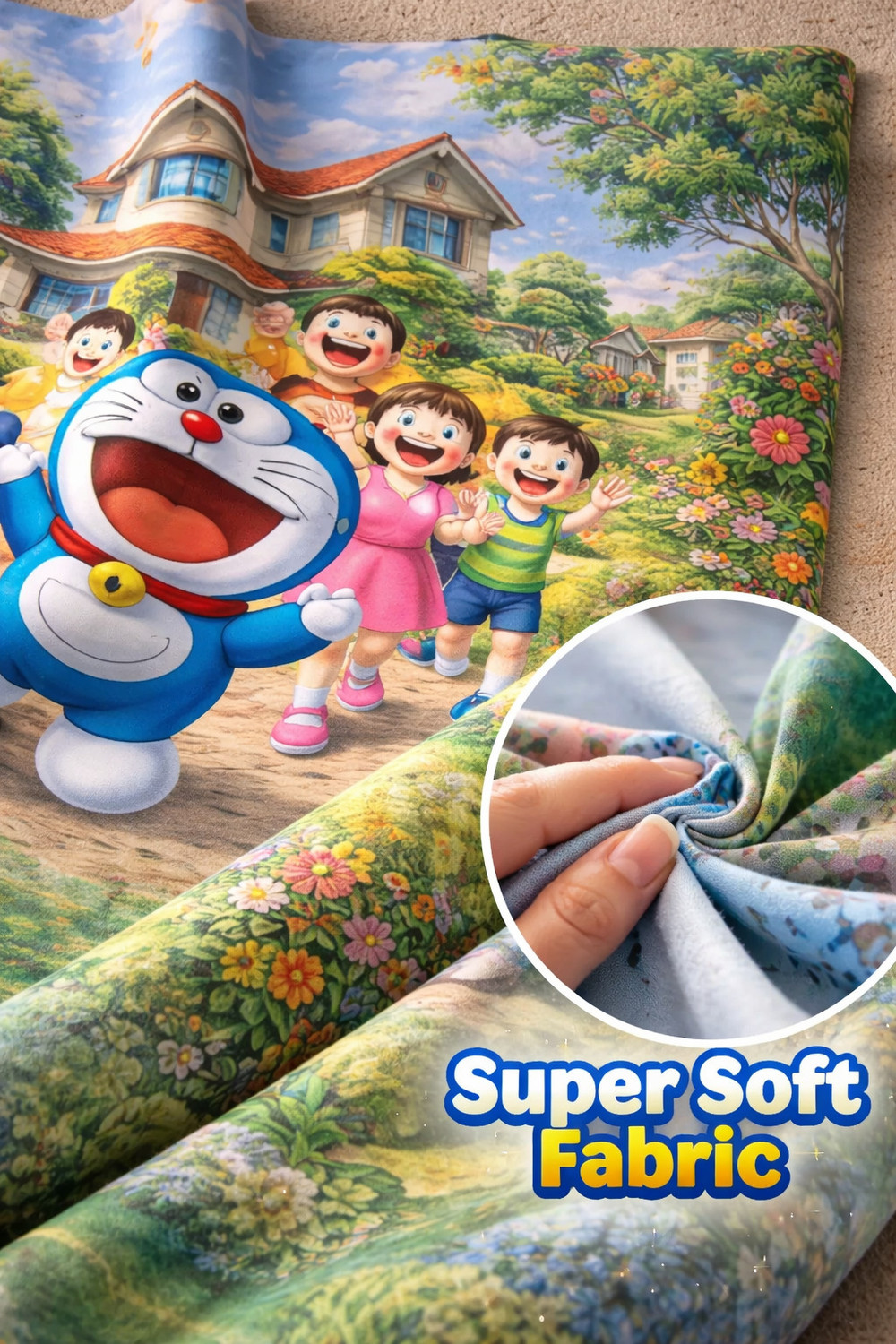 Image of DECORWELL Polycotton King Flat 220 TC Cartoon 1 Bedsheet