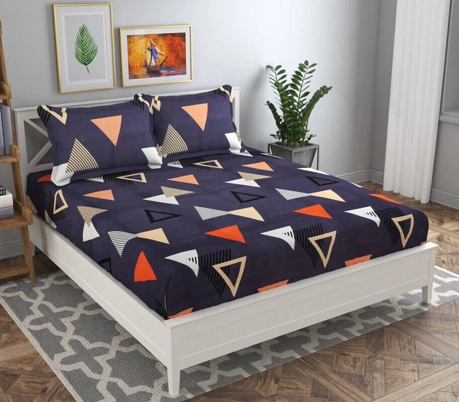 VAS COLLECTIONS Microfiber Queen Flat 160 TC Abstract 1 Bedsheet