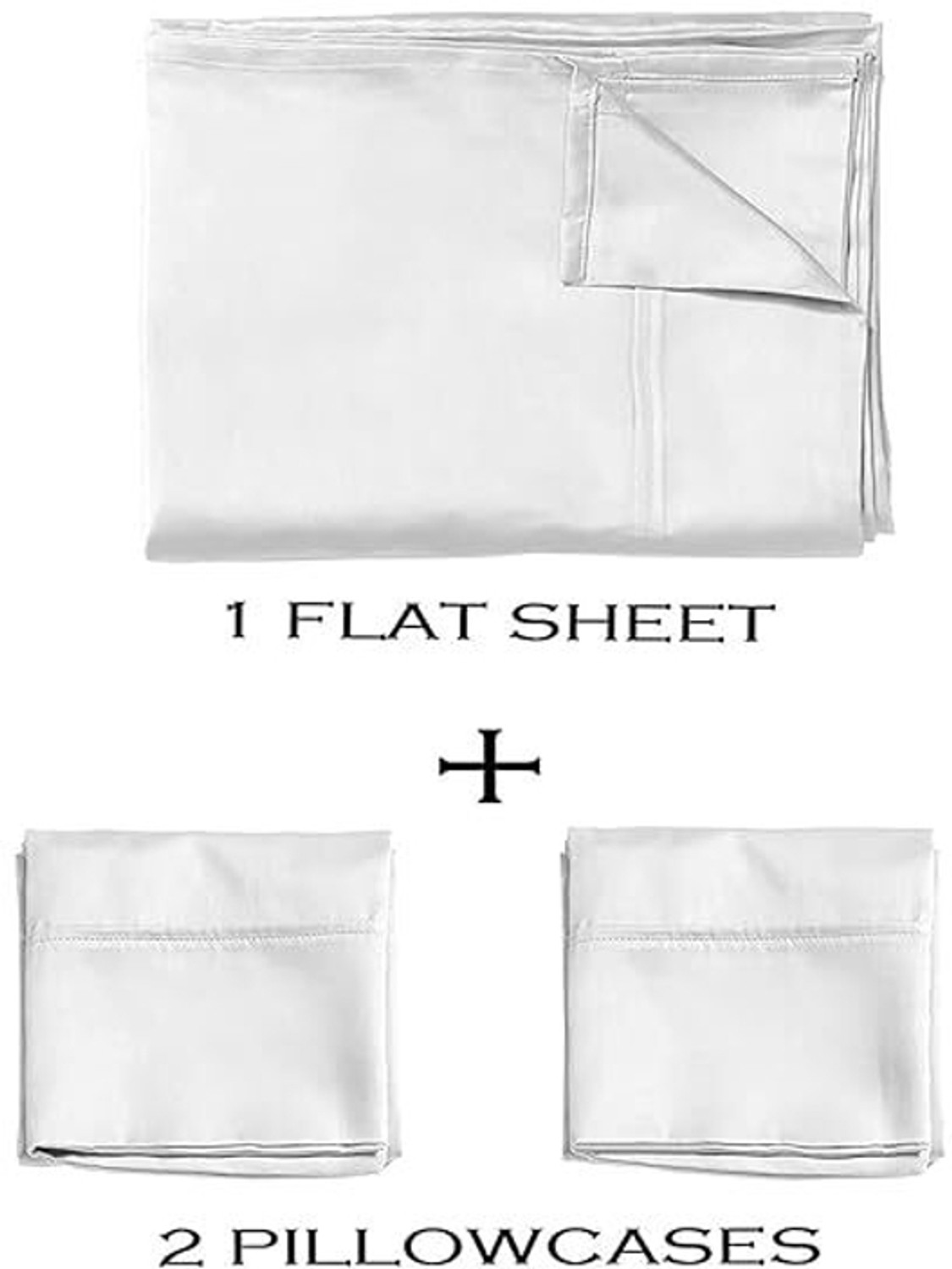 Image of Govindika Microfiber Double Flat 1000 TC Striped 1 Bedsheet with 2 Pillow Covers