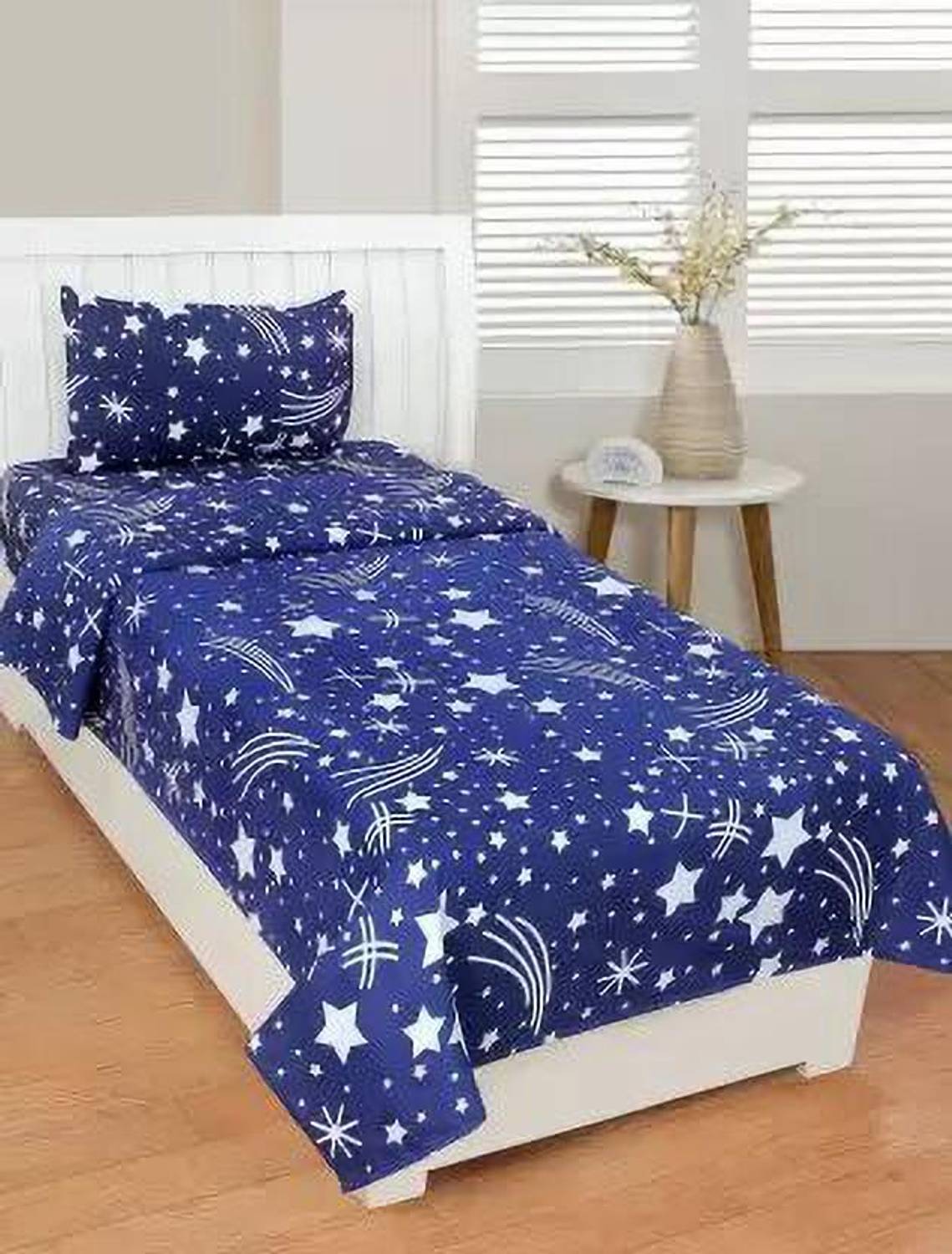 AROHI M CREATIONS Microfiber Single Flat 140 TC Abstract 1 Bedsheet with 2 Pillow Covers