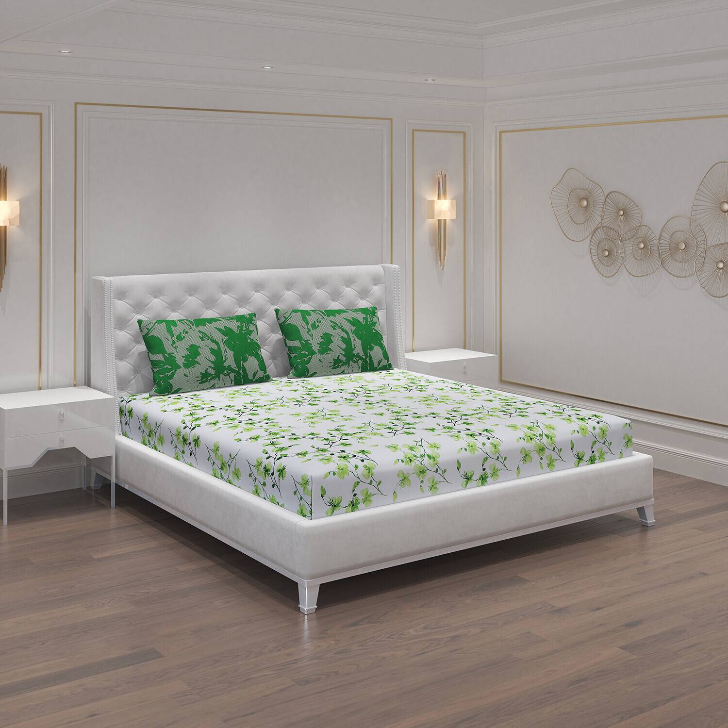 Moca by Monte Carlo Cotton Double Flat 104 TC Printed 1 Bedsheet