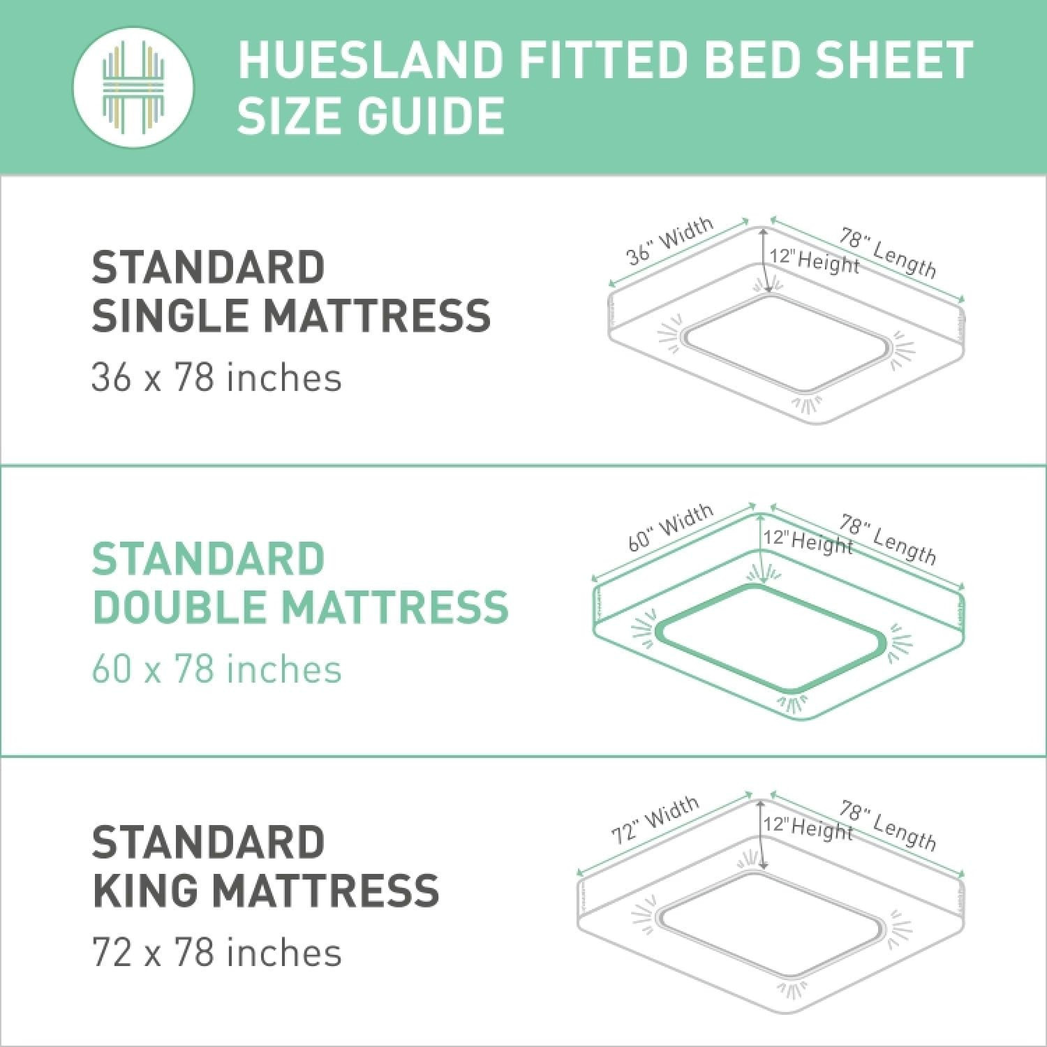 Image of Huesland Cotton Double Fitted (Elastic) 144 TC Floral 1 Bedsheet with 2 Pillow Covers