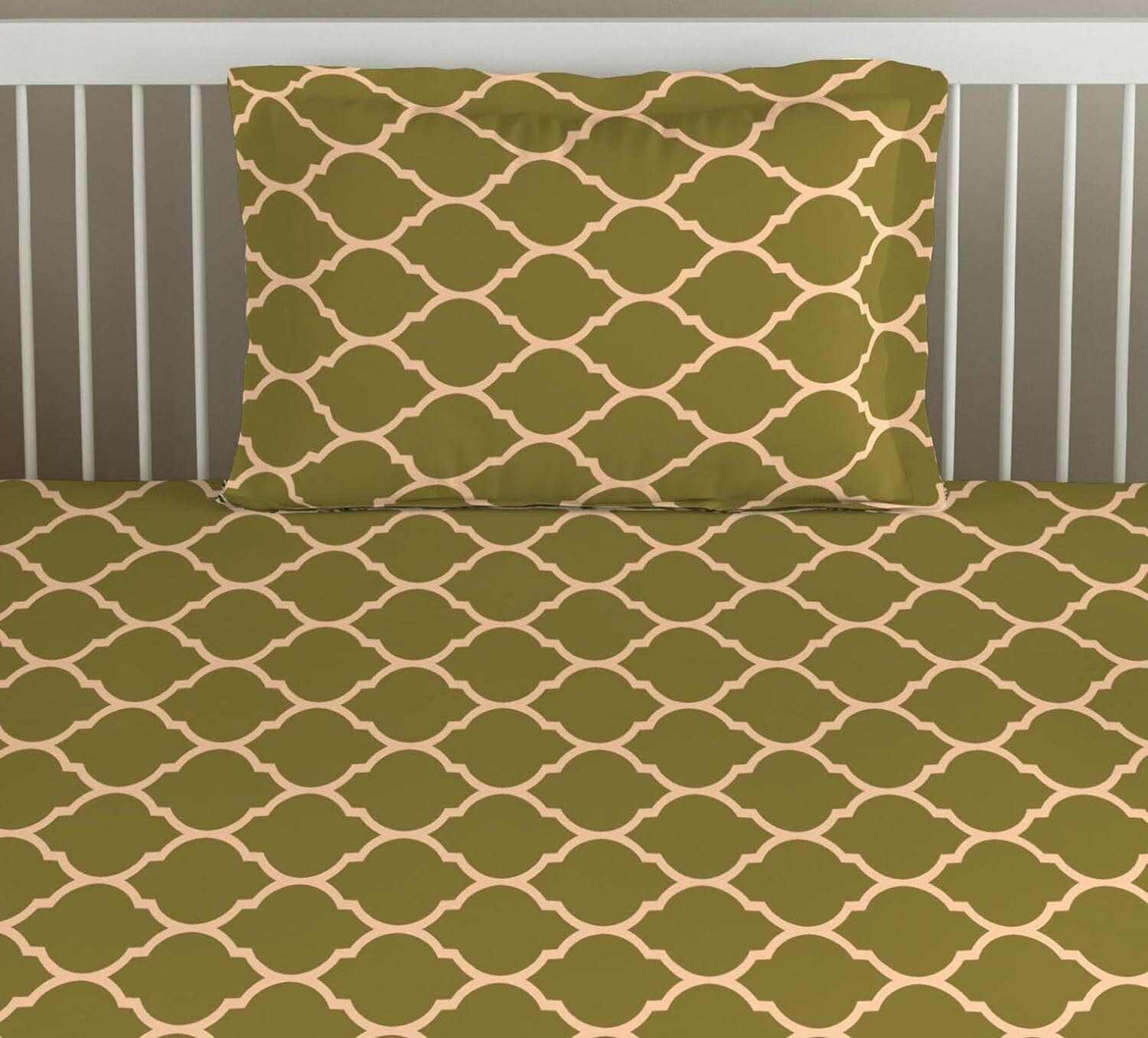 Image of Trance Home Linen Cotton Single Flat 200 TC Printed 1 Bedsheet with 2 Pillow Covers
