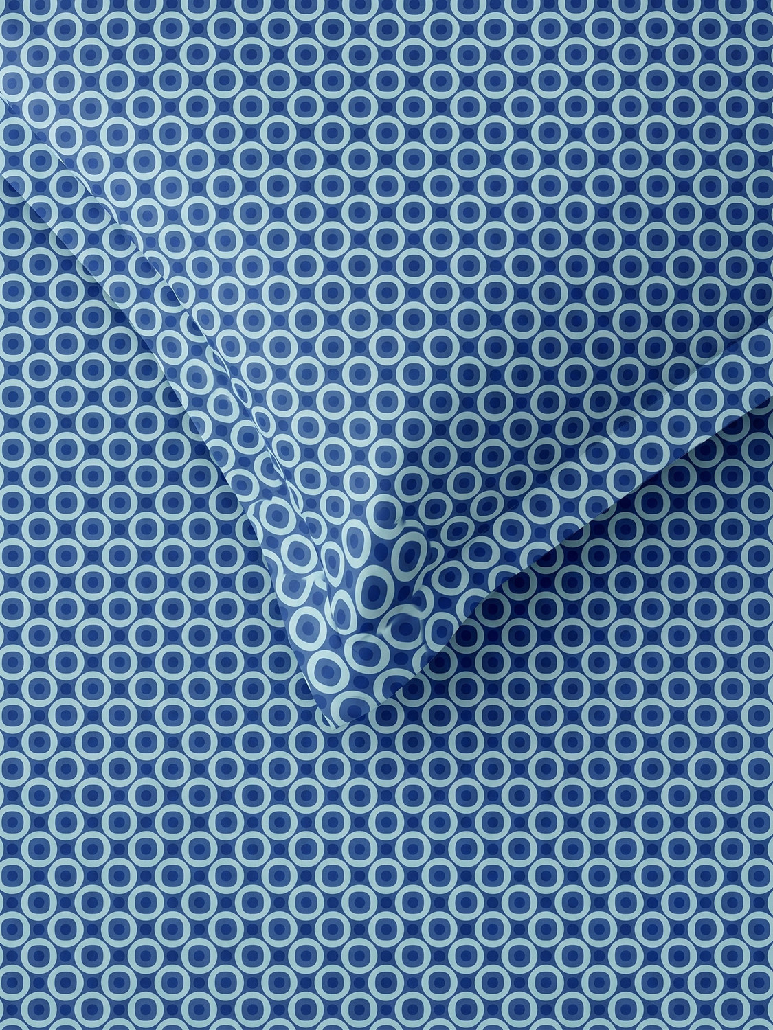 Image of Raymond Home Cotton Double Fitted (Elastic) 104 TC Printed 1 Bedsheet (Blue)