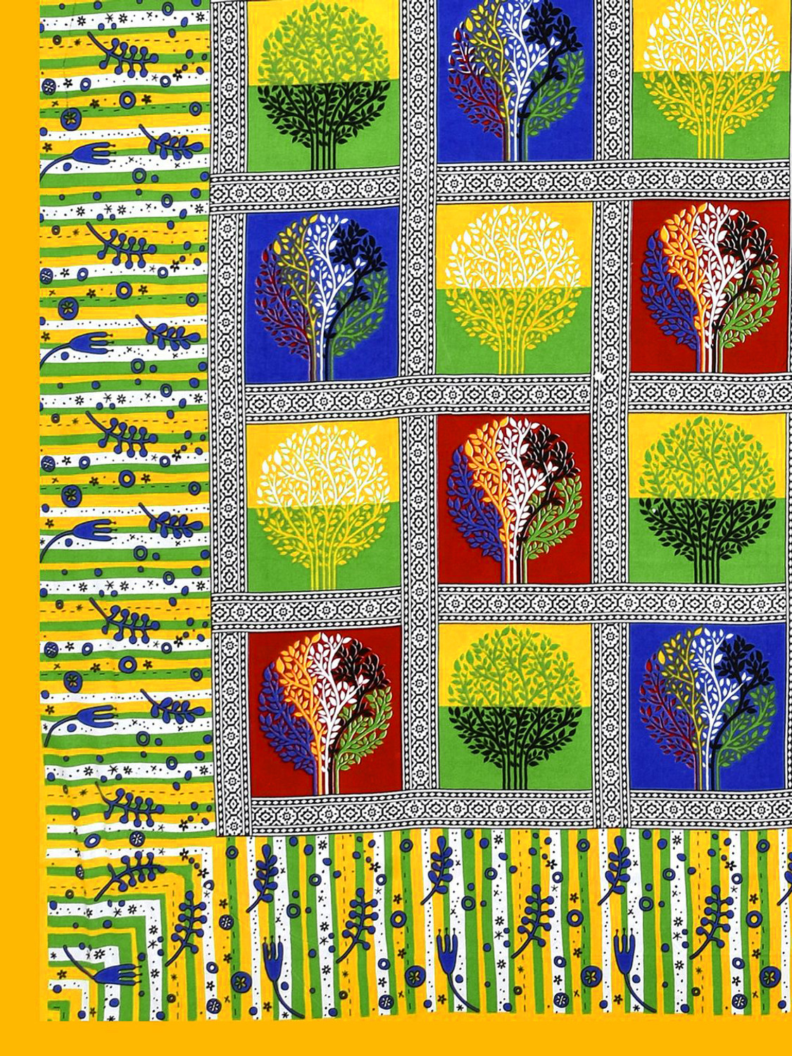Image of Diva Collection Cotton Double Flat 144 TC Jaipuri Prints 1 Bedsheet with 2 Pillow Covers