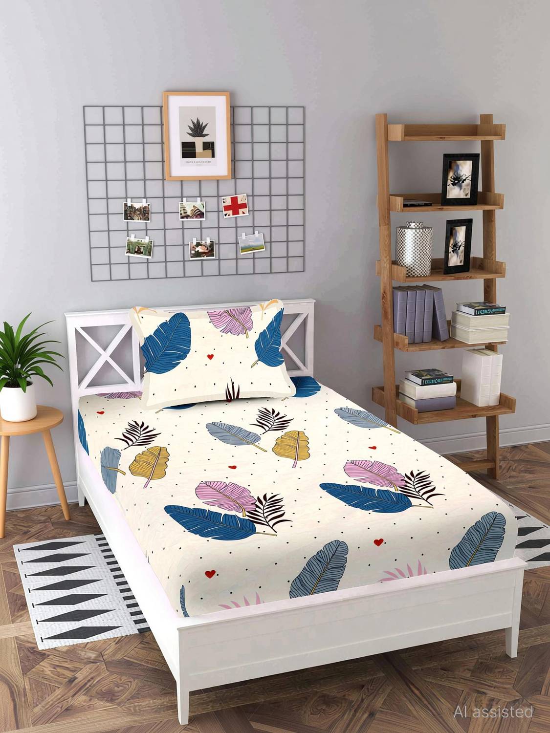 BLUEDOT Cotton Single Flat 200 TC Floral Bedsheet - Image 2