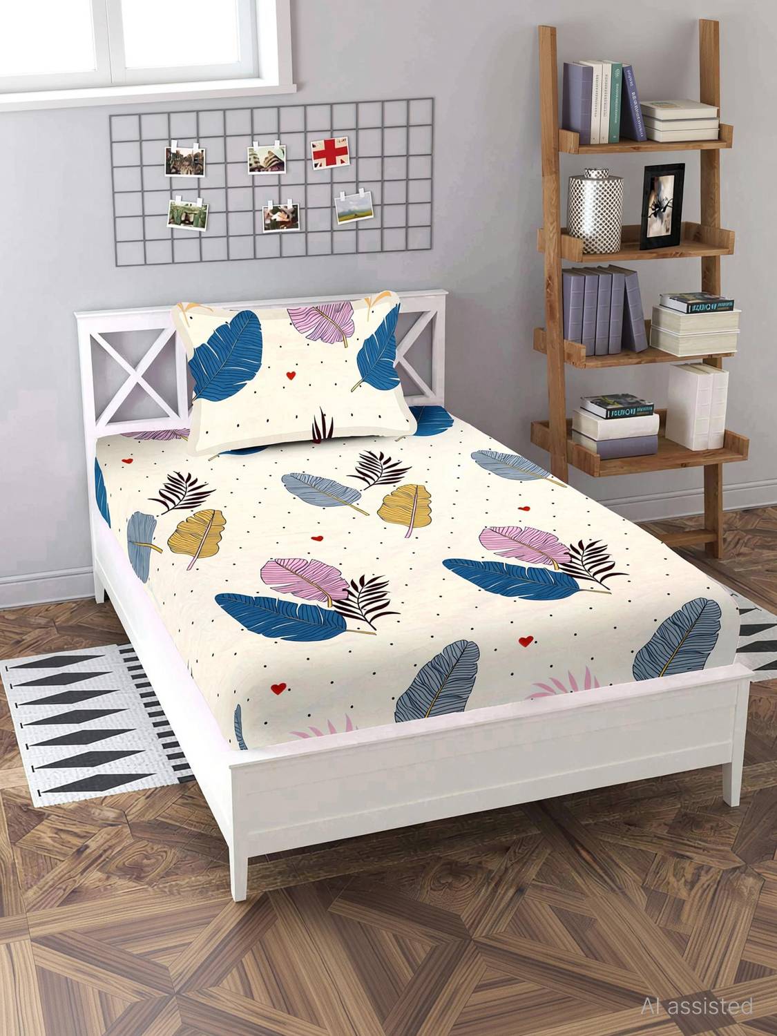 BLUEDOT Cotton Single Flat 200 TC Floral Bedsheet - Image 3
