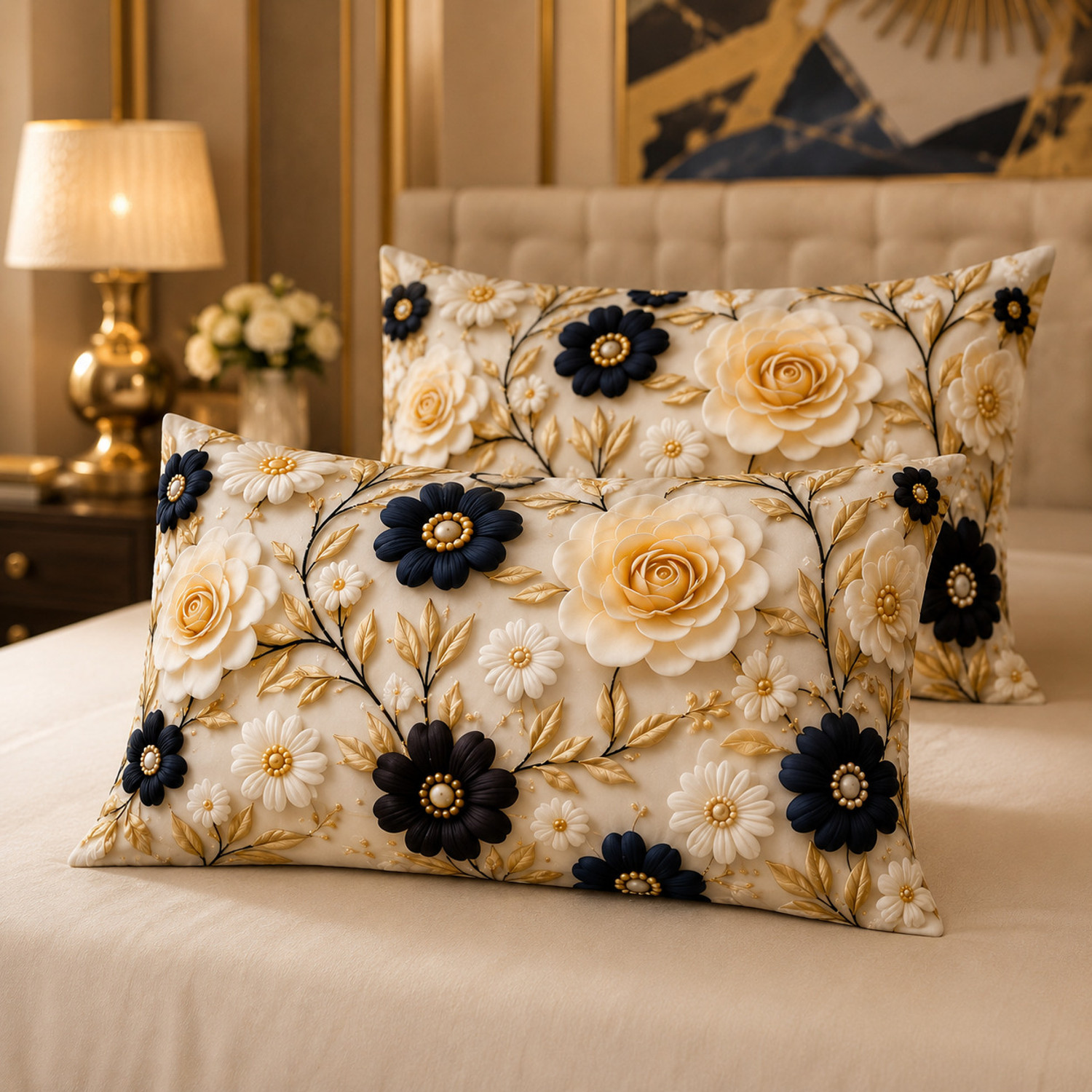 Image of Adidev Cotton Double, King Flat 410 TC Floral 1 Bedsheet