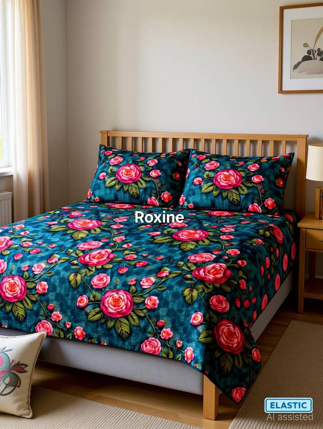 Amrix Woolen King Fitted (Elastic) 350 TC Self Design 1 Bedsheet with 2 Pillow Covers