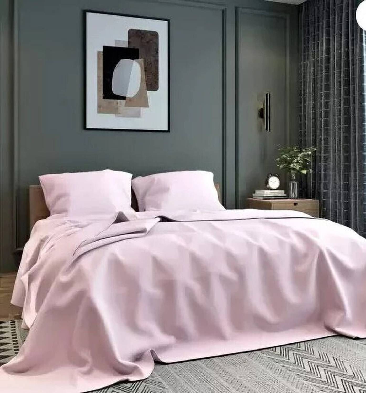 BELVOSTUM Microfiber Double Flat 280 TC Solid 1 Bedsheet with 2 Pillow Covers