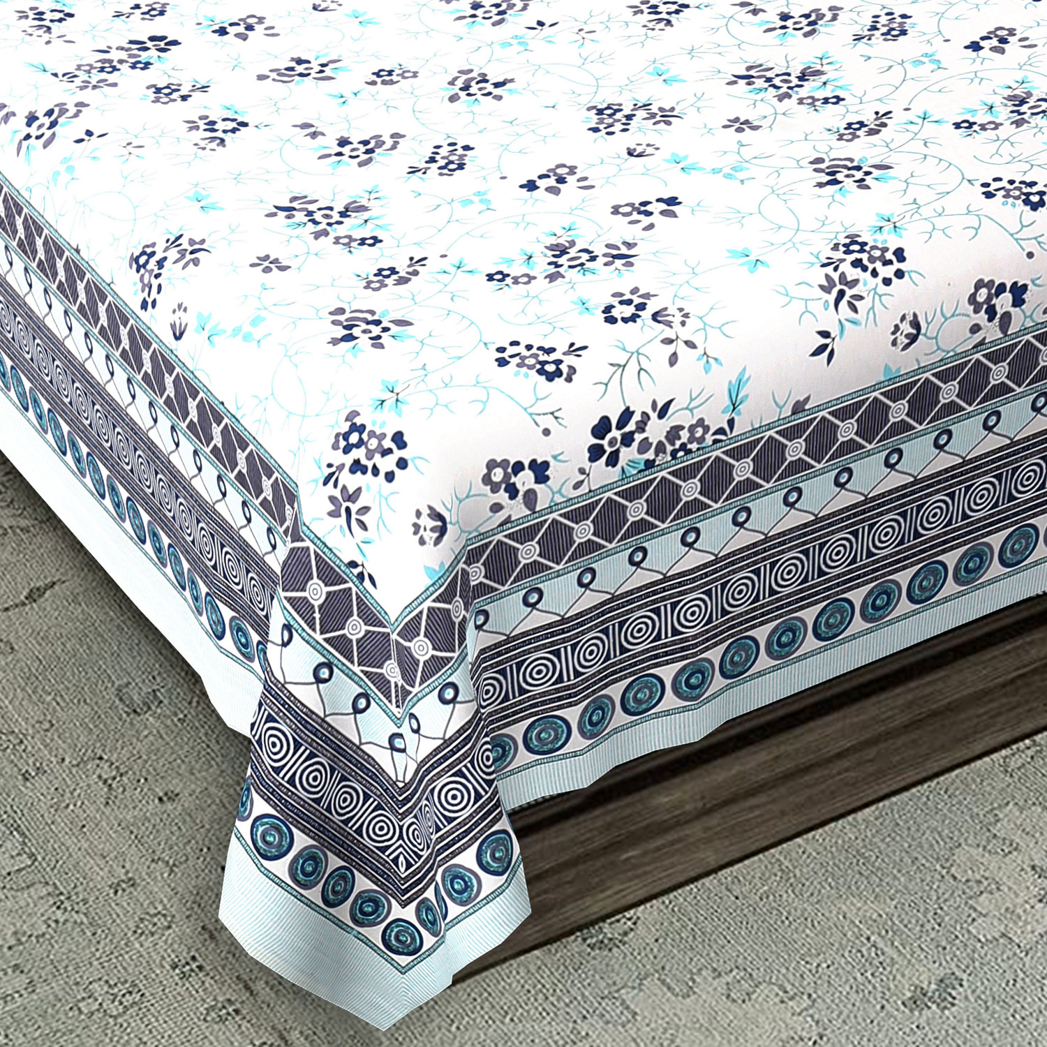 Image of Jeevat Cotton King Flat 220 TC Printed 1 Bedsheet with 2 Pillow Covers