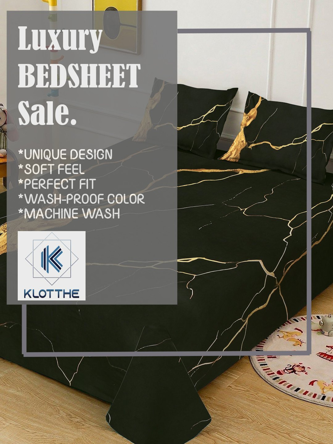 Image of Klotthe Cotton Blend King Flat 400 TC Floral 1 Bedsheet