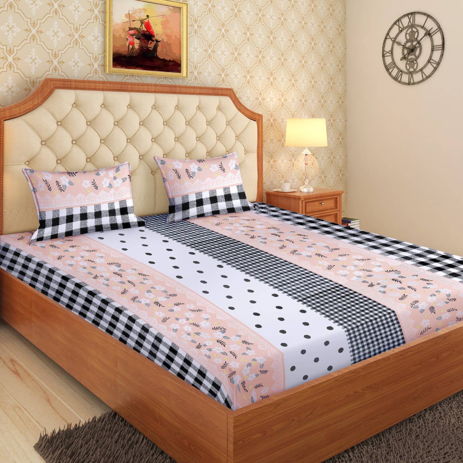 Moca by Monte Carlo Microfiber Double Flat 120 TC Printed 1 Bedsh