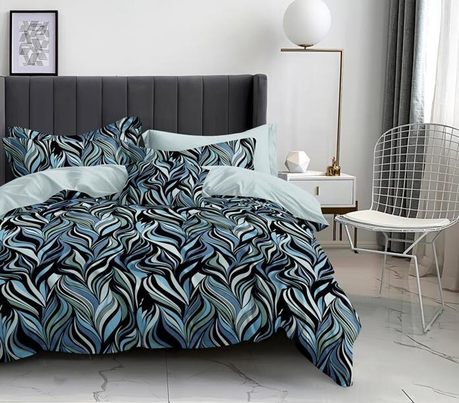 Image of RADHERADHE Cotton King Fitted (Elastic) 210 TC Printed 1 Bedsheet with 2 Pillow Covers