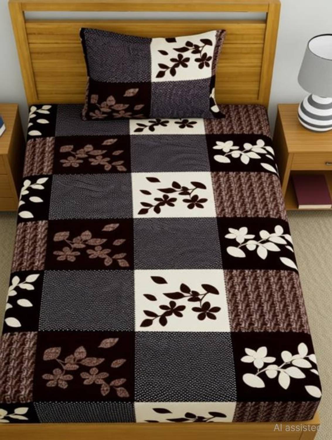 Fashion Microfiber Single Bedsheet 120 TC Floral - Image 3