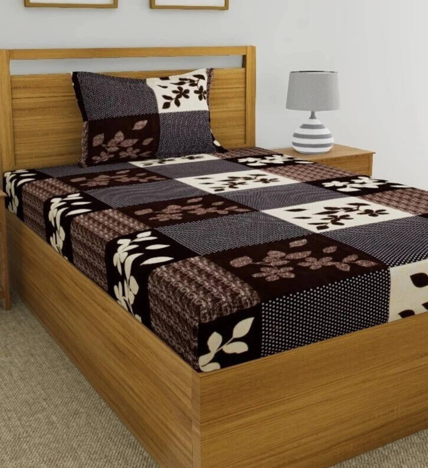 Fashion Microfiber Single Bedsheet 120 TC Floral - Image 1