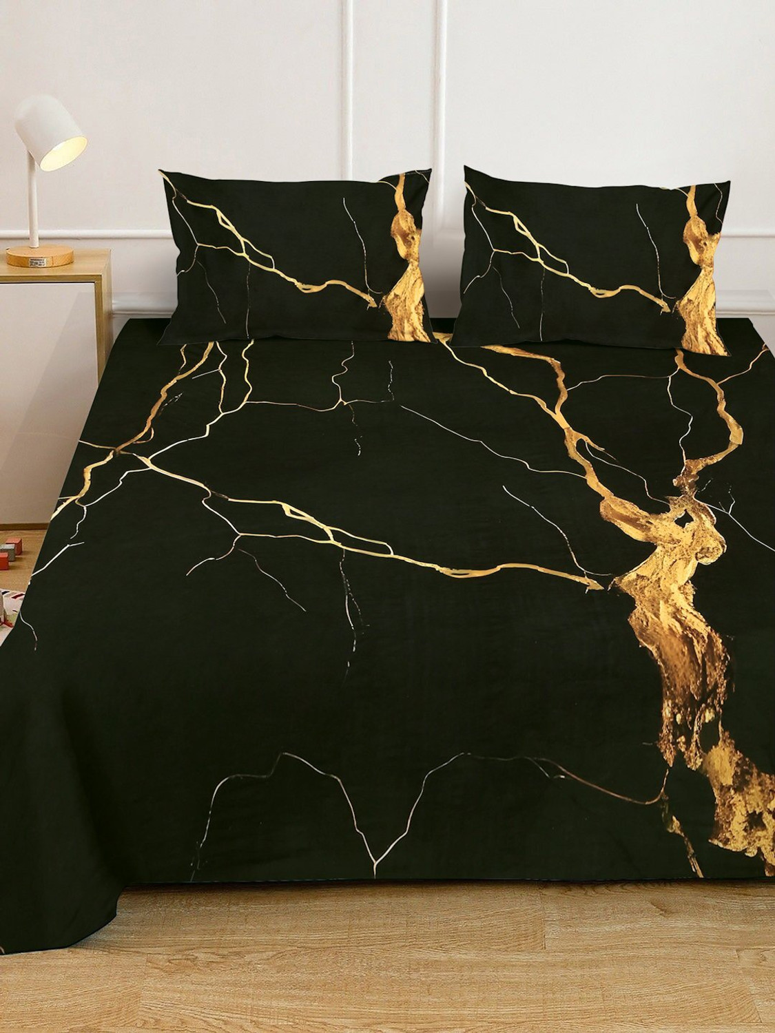 Image of Klotthe Cotton Blend King Flat 400 TC Floral 1 Bedsheet
