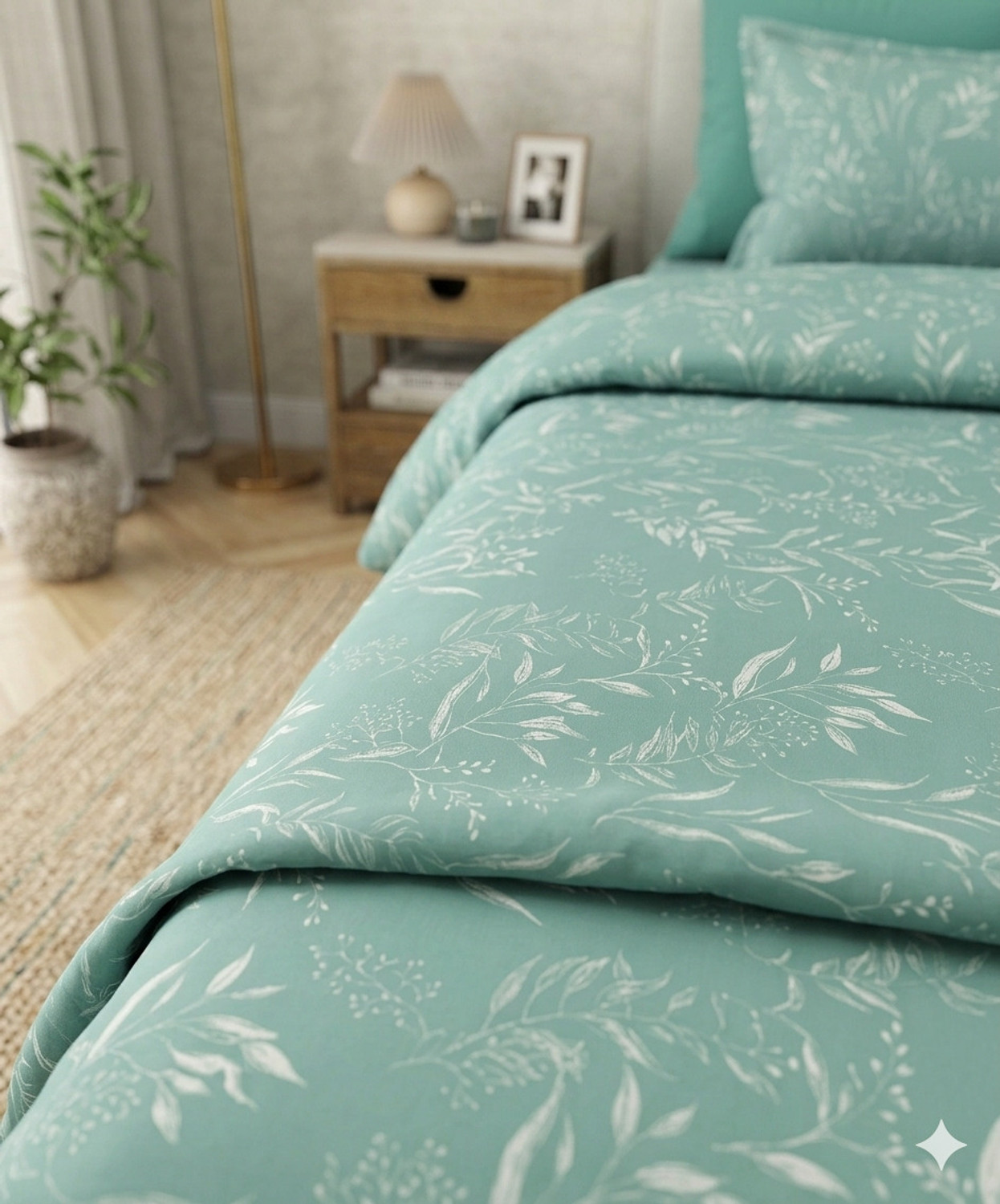 Image of Bombay Dyeing Cotton King Flat 180 TC Floral 1 Bedsheet with 2 Pillow Covers