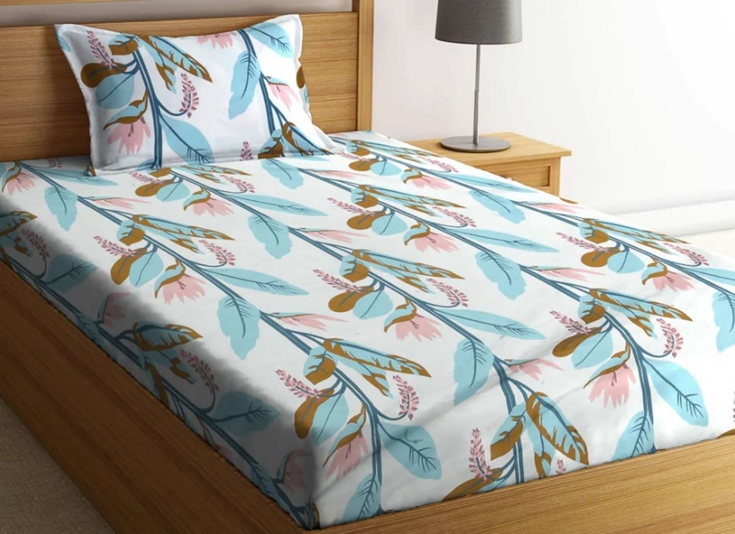 AVINYA Microfiber Single Fitted (Elastic) 320 TC Checkered 1 Bedsheet