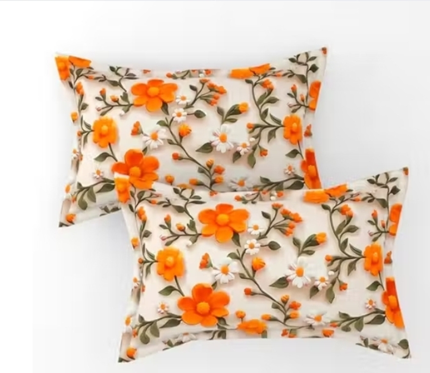 Image of conzobeddings Cotton Double Fitted (Elastic) 280 TC Floral 1 Bedsheet with 2 Pillow Covers (Multicolor)