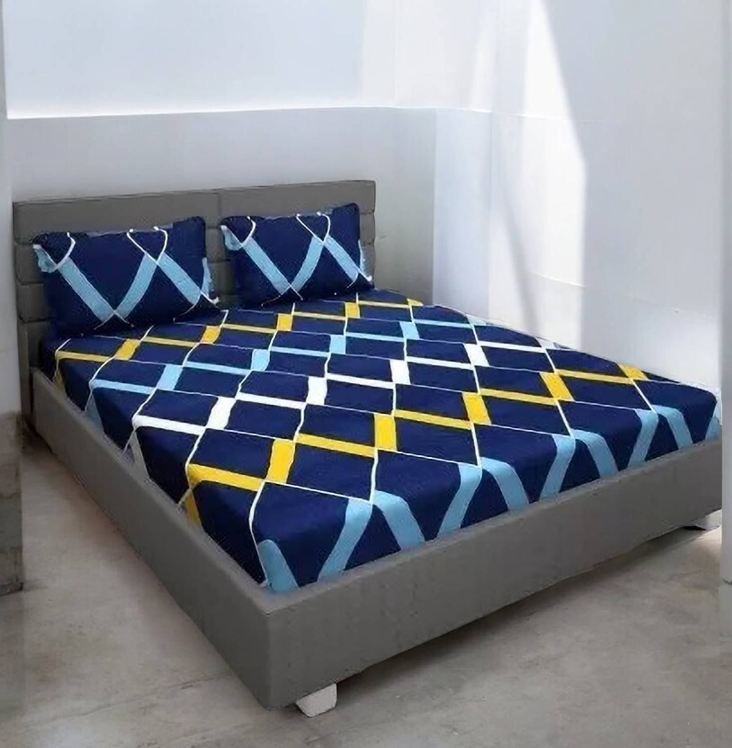 Comfolust Cotton Double Fitted (Elastic) 300 TC Printed 1 Bedshee