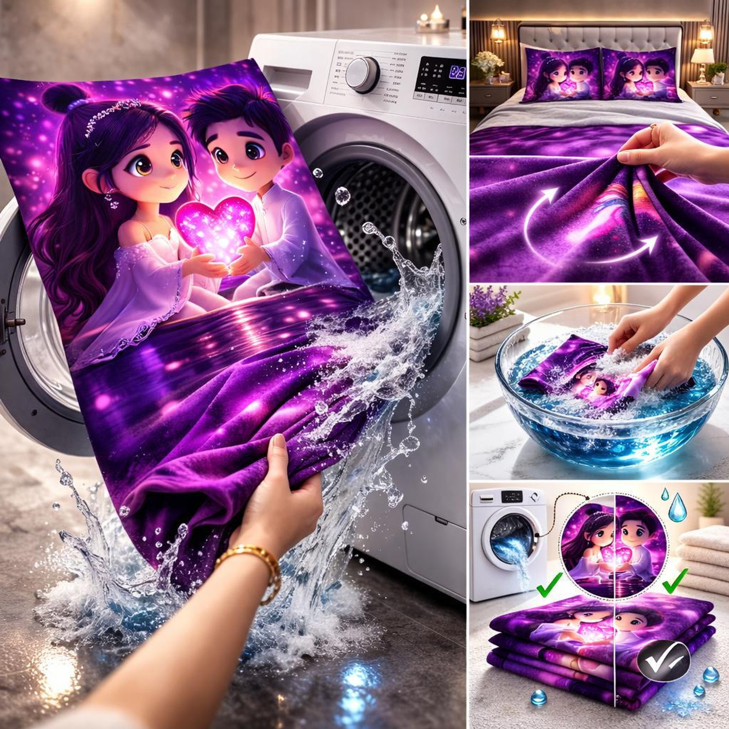 Image of DECORWELL Polycotton King Flat 220 TC Cartoon 1 Bedsheet