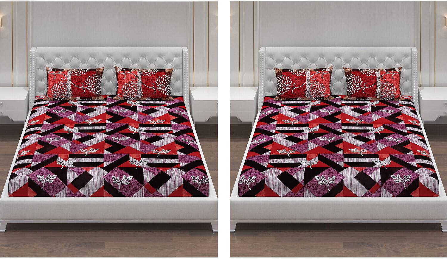 Moca by Monte Carlo Microfiber Double Flat 120 TC Printed 2 Bedsh