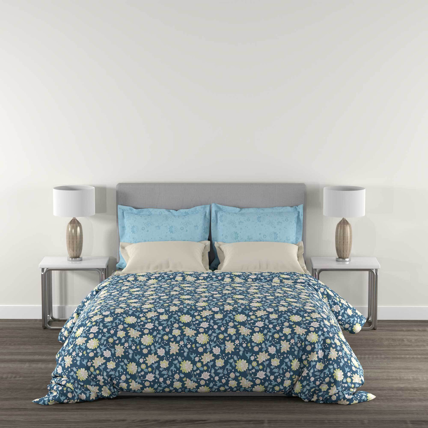 Image of MYTRIDENT Cotton Queen Flat 144 TC Abstract 1 Bedsheet with 2 Pillow Covers