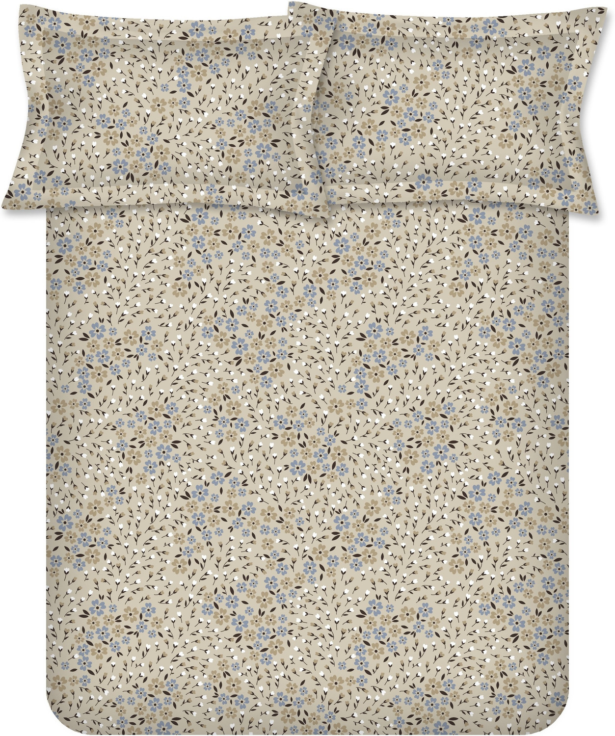 Image of Raymond Home Cotton Double Fitted (Elastic) 104 TC Floral 1 Bedsheet