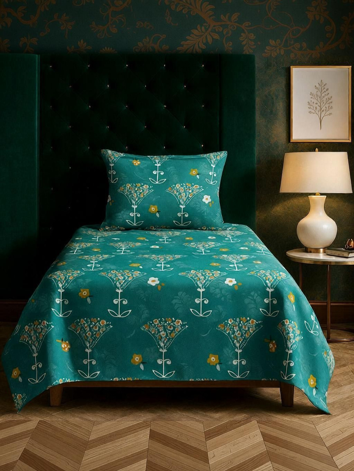 Image of ELEGANT WEAVERS Microfiber Single Flat 144 TC Printed 1 Summer Bedsheet