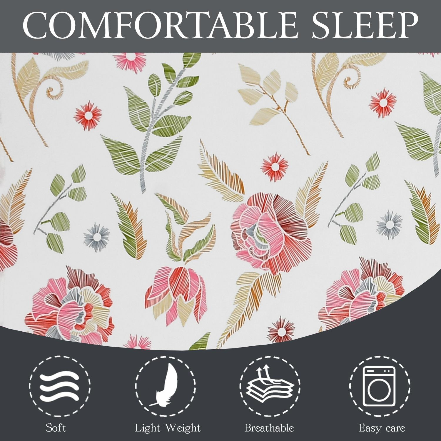 Image of STARnSTYLE Cotton Single Flat 280 TC Floral 1 Bedsheet